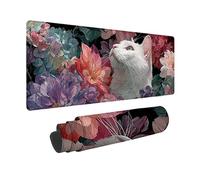 Large Mouse Mat 100x50cm, Pink Gaming Mouse Pad Cat Desk Mat with 3MM Stitched Edges, Non-Slip Rubber Base Mousepad Desk Decor for Gaming, PC, Laptop, Office, Home, Gifts for Women -zjn25094BQXM99E