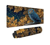 Large Mouse Mat 100x50cm, Yellow Gaming Mouse Pad Owl Desk Mat with 3MM Stitched Edges, Non-Slip Rubber Base Mousepad Desk Decor for Gaming, PC, Laptop, Office, Home, Gifts for Women -zjn2509O6