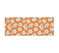 Large Mouse Mat 1200 x 600 Blue Orange Flower Non-slip Waterproof Table Protector Writing Pad,XXL mousepad table mat large size,rubber base for stable grip on smooth surfaces,for Office Gaming Work