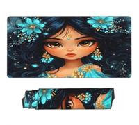 Large Mouse Mat 1200 x 600 mm, Anime Mouse Pad Gaming Keyboard Mousemat 47.2 x 23.6 inch, XXL Mousepad African Woman Desk Mat Non-Slip Rubber Base with Stitched Edges for Office, Home -MP1508