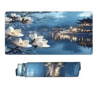 Large Mouse Mat 1200 x 600 mm, Magnolia Mouse Pad Gaming Keyboard Mousemat 47.2 x 23.6 inch, XXL Mousepad Landscape Desk Mat Non-Slip Rubber Base with Stitched Edges for Office, Home -MP1580