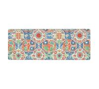 Large Mouse Mat 1200 x 600 Orange Abstract Non-slip Waterproof Table Protector Writing Pad,XXL mousepad table mat large size,rubber base for stable grip on smooth surfaces,for Office Gaming Work