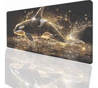 Large Mouse Mat 1200x600x3mm, Extended Animal Killer Whales Desk Pad, Adults Kids Gaming Mouse Pad Keyboard with Stitched Edges Water Non-Slip Rubber Base for Desk Office Decor Gift LMDT8443
