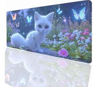 Large Mouse Mat 1200x600x3mm, Extended Butterfly Desk Pad, Adults Kids Gaming Mouse Pad Keyboard with Stitched Edges Water Non-Slip Rubber Base for Desk Office Decor Gift PjY17190 N-U