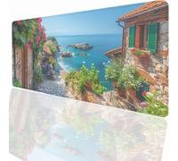 Large Mouse Mat 1200x600x3mm, Extended Port Small Town Desk Pad, Adults Kids Gaming Mouse Pad Keyboard with Stitched Edges Water Non-Slip Rubber Base for Desk Office Decor Gift LMDT12624