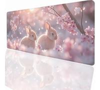 Large Mouse Mat 1200x600x3mm, Extended Rabbit Desk Pad, Adults Kids Gaming Mouse Pad Keyboard with Stitched Edges Water Non-Slip Rubber Base for Desk Office Decor Gift PjY16048 N-U