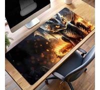 Large Mouse Mat 1200x600x3mm Gaming Mouse Pad Waterproof Mousepad with Stitched Edges ;Large Mat with Rubber Base, for Wireless Mause, Accessories for Men, Gifts (Dragon Black) PjY3069 2-B