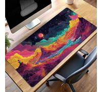 Large Mouse Mat 140 x 60cm Gaming Mouse Pad Waterproof Mousepad with Stitched Edges ;Large Mat with Rubber Base, for Wireless Mause, Accessories for Men, Gifts (Sky Abstract) PjY5453 R-Q