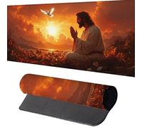 Large Mouse Mat 1500x800mm, Extended Mouse Mat Man Mouse Pad Yellow Desk Pad, Adults Kids Gaming Mouse Pad, Keyboard Pad with Stitched Edges Non-Slip Rubber Base for Desk Decor, Gifts for Men Y-H