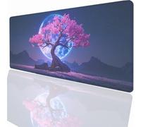 Large Mouse Mat 1500x800x3mm, Extended Cherry Blossoms Desk Pad, Adults Kids Gaming Mouse Pad Keyboard with Stitched Edges Water Non-Slip Rubber Base for Desk Office Decor Gift PjY3030 T-U