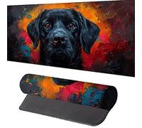 Large Mouse Mat 1500x800x3mm, Extended Mouse Mat Dog Mouse Pad Black Desk Pad, Adults Kids Gaming Mouse Pad, Keyboard Pad with Stitched Edges Non-Slip Rubber Base for Desk Decor, Gifts for Men K-Y