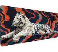 Large Mouse Mat 1500x800x3mm Mouse Pad Tiger 4-FA438 | Mousepad Large Size with Non-Slip Rubber Base, Stitched Edges Mousepad, Waterproof Smooth Keyboard Mat Office Accessories