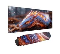 Large Mouse Mat 150x80cm, White Gaming Mouse Pad Dragon Desk Mat with 3MM Stitched Edges, Non-Slip Rubber Base Mousepad Desk Decor for Gaming, PC, Laptop, Office, Home, Gifts for Women -zjn2509Y4