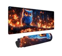 Large Mouse Mat 150x80cm, Yellow Gaming Mouse Pad Owl Desk Mat with 3MM Stitched Edges, Non-Slip Rubber Base Mousepad Desk Decor for Gaming, PC, Laptop, Office, Home, Gifts for Women -zjn2509K7