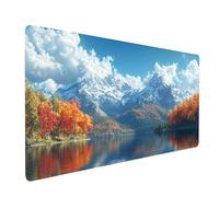 Large Mouse Mat 24 x 12 x 0.12 In Waterproof Gaming Mouse Pad Snow Mountain Desk Mat Stitched Edges, Non-Slip Mousepad Lake View for Gaming Desk Accessories, Mousemat for Office product model-5732