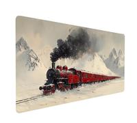 Large Mouse Mat 24 x 12 x 0.12 Inches Waterproof Gaming Mouse Pad Train Desk Mat Stitched Edges, Non-Slip Mousepad Snow Mountain for Gaming Desk Accessories, Mousemat for Office product model-6232