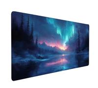 Large Mouse Mat 24" x12" x0.12 Waterproof Gaming Mouse Pad Aurora Desk Mat Stitched Edges, Non-Slip Mousepad Lake View for Gaming Desk Accessories, Mousemat for Laptop Home Office product model-6252