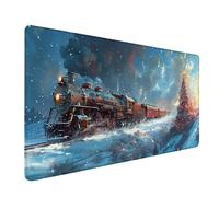 Large Mouse Mat 24x12in, White Gaming Mouse Pad, Train Extended Desk Mat with Stitched Edges, Smooth Surface Mousepad Improved Precision and Speed, Desk Pad for Office Accessories Gifts 8-1559