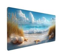 Large Mouse Mat 24x12x0.12In Waterproof Gaming Mouse Pad Beach Desk Mat Stitched Edges, Non-Slip Mousepad Sea for Gaming Desk Accessories, Mousemat for Laptop Table Decor Home Office product model5292