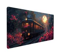 Large Mouse Mat 28 x 12 x 0.12 Inch Waterproof Gaming Mouse Pad Moon Desk Mat Stitched Edges, Non-Slip Mousepad Train for Gaming Desk Accessories, Mousemat for Laptop Home Office product model-3253