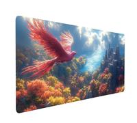 Large Mouse Mat 32 x 12 x 0.12 Inch Waterproof Gaming Mouse Pad Phoenix Desk Mat Stitched Edges, Non-Slip Mousepad Architecture for Gaming Desk Accessories, Mousemat for Office product model-6614