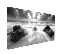 Large Mouse Mat 32" x 12" x 0.12 Waterproof Gaming Mouse Pad Beach Desk Mat Stitched Edges, Non-Slip Mousepad Landscape for Gaming Desk Accessories, Mousemat for Laptop Home Office product model7314