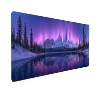 Large Mouse Mat 32 x 12 x 0.12Inches Waterproof Gaming Mouse Pad Aurora Desk Mat Stitched Edges, Non-Slip Mousepad Snow Mountain for Gaming Desk Accessories, Mousemat for Office product model-7274