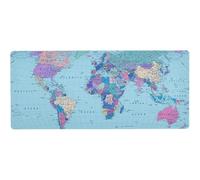 Large Mouse Mat 32 x 16 x 0.12 inch Extended XXL Mousepad,Colored World Map Gaming Mouse Pad,with Anti-Slip Base Desk Mat,Washable Mouse Pad for Office & Home Computers,Laptop,Gaming