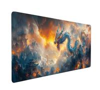 Large Mouse Mat 32 x 16 x 0.12 Inch Waterproof Gaming Mouse Pad Dragon Desk Mat Stitched Edges, Non-Slip Mousepad City for Gaming Desk Accessories, Mousemat for Laptop Home Office product model-5775