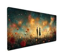Large Mouse Mat 36 x 16 x 0.12 Inch Waterproof Gaming Mouse Pad Fish Desk Mat Stitched Edges, Mousepad Flower for Gaming Desk Accessories, Mousemat for Laptop Table Decor Home Office Product model1996