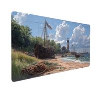 Large Mouse Mat 36 x 20 x 0.12in Waterproof Gaming Mouse Pad Boat Desk Mat Stitched Edges, Non-Slip Mousepad Beach for Gaming Desk Accessories, Mousemat for Laptop Home Office product model-6737