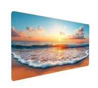 Large Mouse Mat 36" x16" x0.12 Waterproof Gaming Mouse Pad Beach Desk Mat Stitched Edges, Non-Slip Mousepad Navy for Gaming Desk Accessories, Mousemat for Laptop Home Office product Gifts model-5836