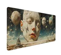 Large Mouse Mat 36x16in, Green Gaming Mouse Pad, Abstract Extended Desk Mat with Stitched Edges, Smooth Surface Mousepad Improved Precision and Speed, Desk Pad for Office Accessories Gifts B-6696
