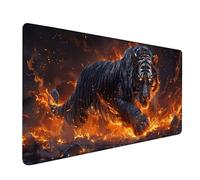 Large Mouse Mat 36x16in, Red Gaming Mouse Pad, Tiger Extended Desk Mat with Stitched Edges, Waterproof Mousepad Improved Precision and Speed, Desk Pad for Office Accessories Gifts for Women 0-9397