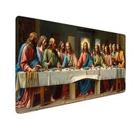 Large Mouse Mat 36x16in, The Last Supper Gaming Mouse Pad, Man Extended Desk Mat with Stitched Edges, Waterproof Mousepad Improved Precision and Speed, Desk Pad for Office Accessories Gifts U-1127