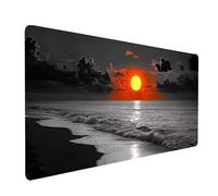 Large Mouse Mat 40x20x0.12 Inch Waterproof Gaming Mouse Pad Beach Desk Mat Stitched Edges, Non-Slip Mousepad Sea View for Gaming Desk Accessories, Mousemat for Laptop Home Office product model-7679