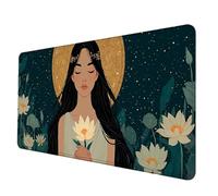 Large Mouse Mat (48 x 24 x 0.12 inch), Starry Sky Mouse Pad Woman Mousepad Anti-Slip Rubber Base Desk Mat with Stitched Edge PC Accessories Waterproof Smooth Surface Mousemat for Gaming -hjw063S