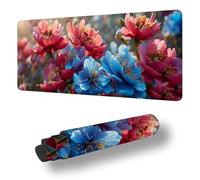 Large Mouse Mat 500 x 250 x 3 MM XXL Extended Desk Mat, Flower Gaming Mouse Pad, Keyboard Mousepad Color Desk Pad, with Non-Slip Base and Stitched Edge Mousepad for Gaming Office Accessories S-3460
