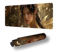 Large Mouse Mat 500 x 250 x 3 MM XXL Extended Desk Mat, Girl Gaming Mouse Pad, Keyboard Mousepad Fairy Desk Pad, with Non-Slip Base and Stitched Edge Mousepad for Gaming Office Accessories S-6294