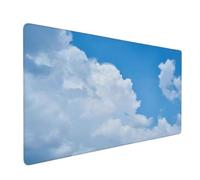 Large Mouse Mat 600 x 300 mm, Blue Sky Mouse Pad Gaming Keyboard Mousemat 23.6 x 11.8 inch, XXL Mousepad White Cloud Desk Mat Non-Slip Rubber Base with Stitched Edges for Office, Home -MP292