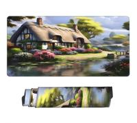 Large Mouse Mat 600 x 300 mm, Fairy Tale House Mouse Pad Gaming Keyboard Mousemat 23.6 x 11.8 inch, XXL Mousepad River Desk Mat Non-Slip Rubber Base with Stitched Edges for Office, Home -MP1550
