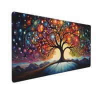 Large Mouse Mat 600 x 300 mm, Tree of Life Mouse Pad Gaming Keyboard Mousemat 23.6 x 11.8 inch, XXL Mousepad Colorful Desk Mat Non-Slip Rubber Base with Stitched Edges for Office, Home -MP750