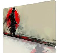 Large Mouse Mat 600 x 400 x 3 mm, Extended Gaming Mouse Pad Black Mousepad Swordsman Desk Mat, Waterproof Mousemat, Keyboard Desk Pad with Stitched Edges and Non-Slip Rubber Base for Work Decor 69-Di