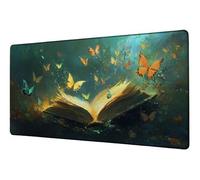 Large Mouse Mat 600x300 mm Gaming Mouse Pad Butterfly XXL Desk Mat Book Mousepad Non-Slip Rubber Base Mousemat Waterproof Office Accessories Desk Protector Matt, for Computer Office Product D-395
