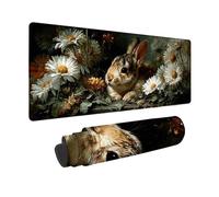 Large Mouse Mat 600x300mm, Black Gaming Mouse Pad Rabbit Desk Mat with 3MM Stitched Edges, Non-Slip Rubber Base Mousepad Desk Decor for Gaming, PC, Laptop, Office, Home, Gifts for Women -zjn250934