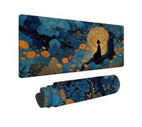 Large Mouse Mat 600x300mm, Blue Gaming Mouse Pad Zen Desk Mat with 3MM Stitched Edges, Non-Slip Rubber Base Mousepad Desk Decor for Gaming, PC, Laptop, Office, Home, Gifts for Women -zjn2509UU6H4EW1