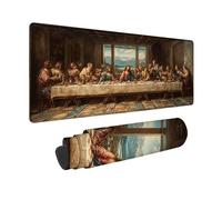 Large Mouse Mat 600x300mm, Brown Gaming Mouse Pad The Last Supper Desk Mat with 3MM Stitched Edges, Non-Slip Rubber Base Mousepad Desk Decor for Gaming, PC, Office, Home, Gifts for Women -zjn2509P5