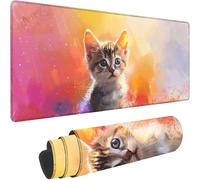 Large Mouse Mat 600x300x3 mm Orange Color Mouse Pad Animal Desk Mat Stitched Edges, Gaming Mousepad Non Slip Rubber Base, Waterproof Soft Cloth, Office Desk Accessories for Home Office Decor w-2567