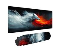 Large Mouse Mat 600x300x3 mm, White Gaming Mouse Pad Fox Desk Mat with 3MM Stitched Edges, Non-Slip Rubber Base Mousepad Desk Decor for Gaming, PC, Laptop, Office, Home, Gifts for Women -zjn2509F1
