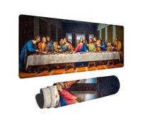 Large Mouse Mat 600x300x3mm, Abstract Gaming Mouse Pad The Last Supper Desk Mat with 3MM Stitched Edges, Non-Slip Rubber Base Mousepad Desk Decor for Gaming, PC, Office, Home, Gifts -zjn25097I5U35A5